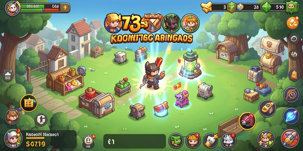 Tampilan gameplay 73K dengan fitur-fitur Idle yang menarik.