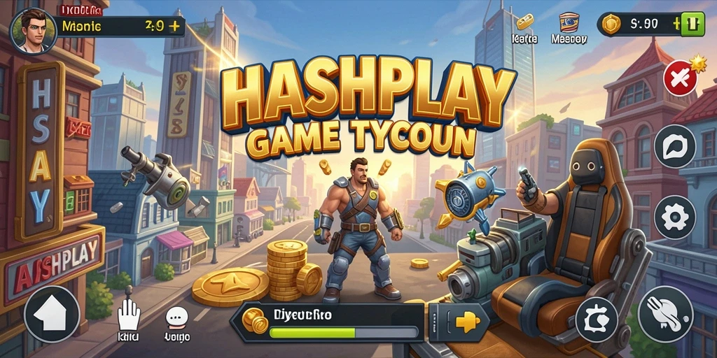 Gameplay seru HASHPLAY dengan elemen Tycoon yang menarik.