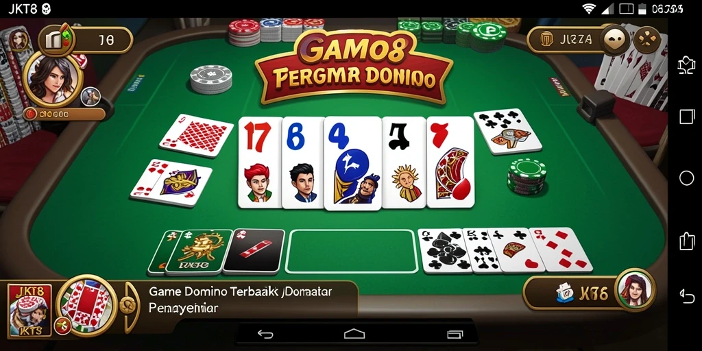 Tangkapan layar gameplay JKT8 menampilkan keseruan bermain Domino.
