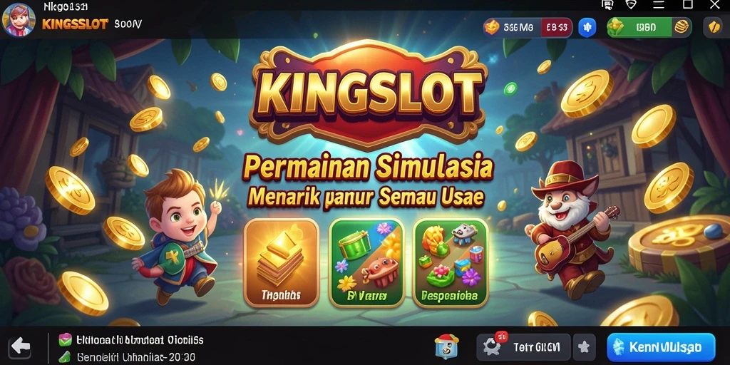 Screenshot KINGSLOT menunjukkan keseruan gameplay simulasi.