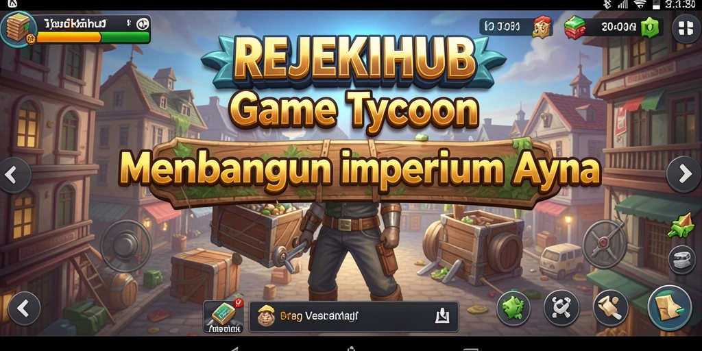Screenshot gameplay REJEKIHUB menampilkan pembangunan bisnis yang dinamis.