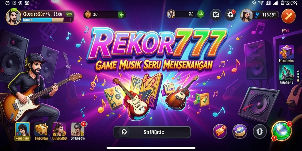 Tampilan gameplay seru dalam game musik REKOR777.