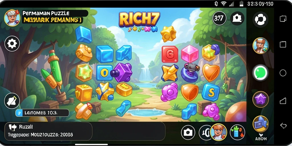 Tampilan gameplay RICH7 yang menunjukkan tantangan puzzle.