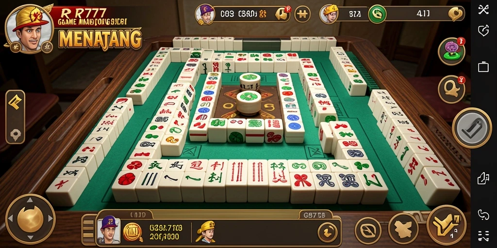 Screenshot gameplay RR777 menampilkan suasana permainan Mahjong yang seru.
