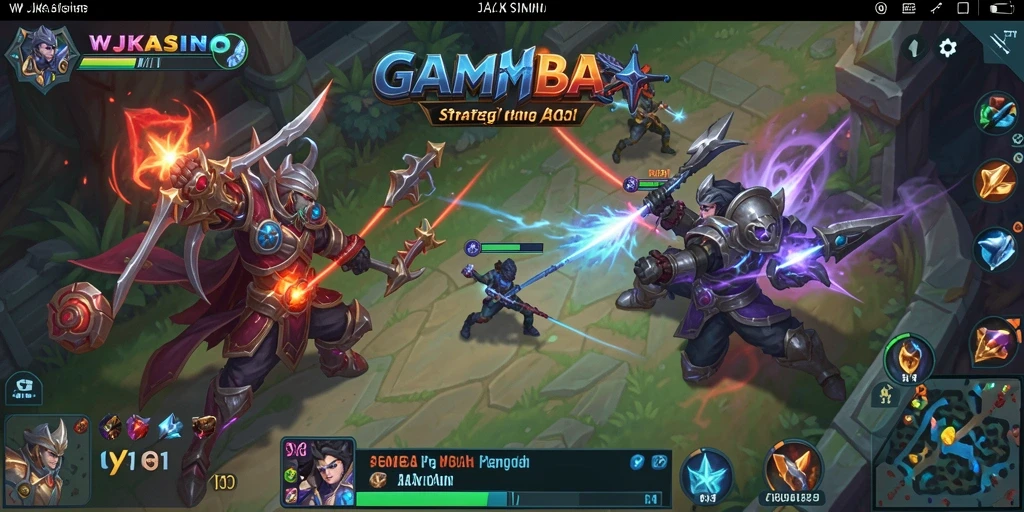 Screenshot gameplay WJKASINO yang menampilkan karakter beraksi di arena.